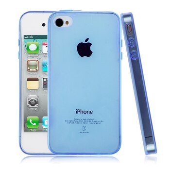 Microsonic iPhone 4S Kılıf Transparent Soft Mavi