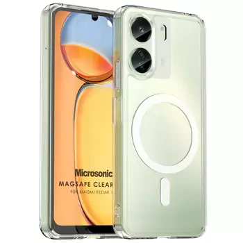 Microsonic Xiaomi Redmi 13C Kılıf MagSafe Clear Sararmaz Şeffaf