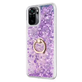 Microsonic Xiaomi Poco M5s Kılıf Glitter Liquid Holder Mor