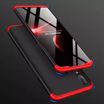 Microsonic Samsung Galaxy A10s Kılıf Double Dip 360 Protective Siyah Kırmızı