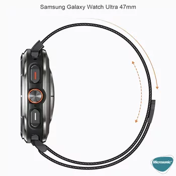 Microsonic Samsung Galaxy Watch Ultra 2025 Milanese Loop Kordon Siyah