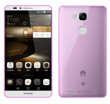 Microsonic Huawei Ascend Mate 7 Kılıf Transparent Soft Pembe