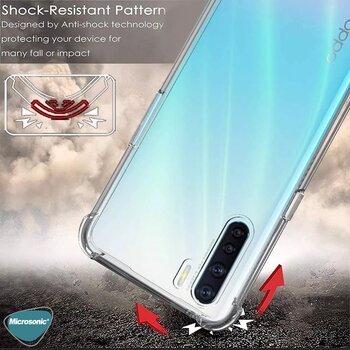 Microsonic Oppo A91 Pro Kılıf Anti Shock Silikon Şeffaf