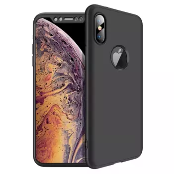 Microsonic Apple iPhone XS Max (6.5'') Kılıf Double Dip 360 Protective Siyah