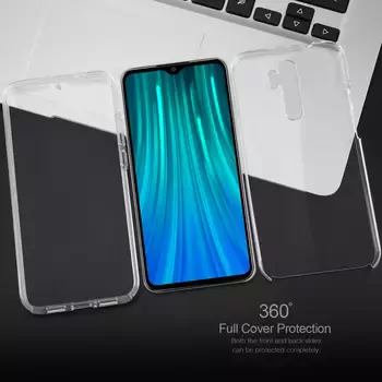 Microsonic Xiaomi Redmi Note 8 Pro Kılıf 6 tarafı tam full koruma 360 Clear Soft Şeffaf