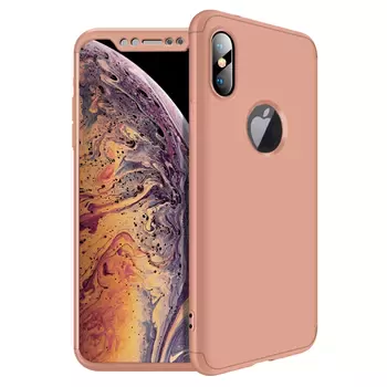 Microsonic Apple iPhone XS Max (6.5'') Kılıf Double Dip 360 Protective Rose Gold