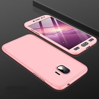 Microsonic Samsung Galaxy J4 Kılıf Double Dip 360 Protective AYS Rose Gold