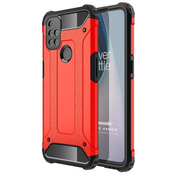 Microsonic OnePlus Nord N10 5G Kılıf Rugged Armor Kırmızı