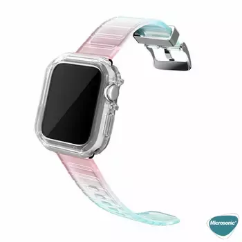 Microsonic Apple Watch 8 45mm Kordon Fullbody Quadra Resist Siyah Gümüş