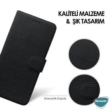 Microsonic Oppo A72 Kılıf Fabric Book Wallet Kırmızı