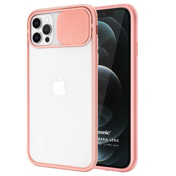 Microsonic Apple iPhone 12 Pro Max Kılıf Slide Camera Lens Protection Pembe