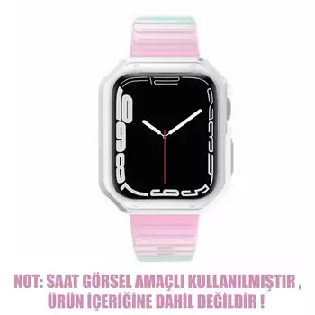 Microsonic Apple Watch 8 45mm Kordon Fullbody Quadra Resist Pembe Mavi