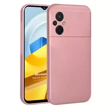 Microsonic Xiaomi Poco M5 Kılıf Matte Silicone Rose Gold