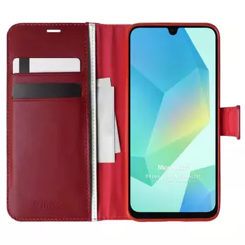 Microsonic Samsung Galaxy A16 Kılıf Delux Leather Wallet Kırmızı