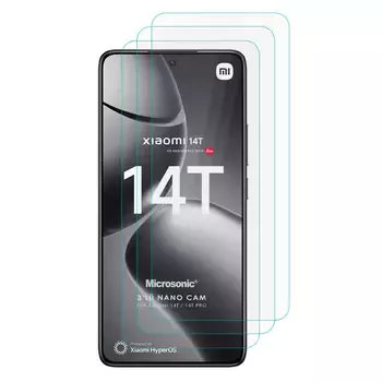 Microsonic Xiaomi 14T Screen Protector Nano Glass Cam Ekran Koruyucu (3`lü Paket)