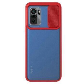 Microsonic Xiaomi Redmi Note 10S Kılıf Slide Camera Lens Protection Kırmızı