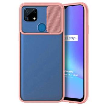 Microsonic Realme C25 Kılıf Slide Camera Lens Protection Pembe