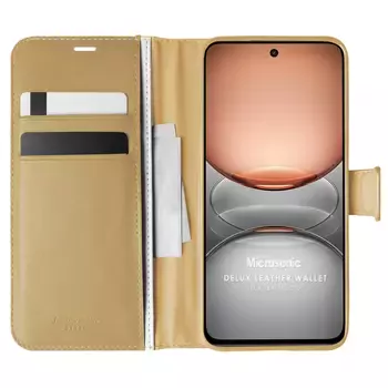 Microsonic Realme C75 Kılıf Delux Leather Wallet Gold