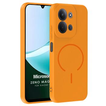Microsonic Xiaomi Redmi 15C Kılıf Zeno MagSafe Turuncu
