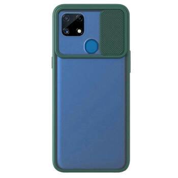 Microsonic Realme C25 Kılıf Slide Camera Lens Protection Koyu Yeşil