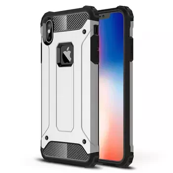 Microsonic Apple iPhone XS Max (6.5'') Kılıf Rugged Armor Gümüş