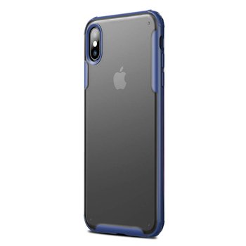 Microsonic Apple iPhone X Kılıf Frosted Frame Lacivert