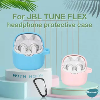 Microsonic JBL Tune Flex 2 Mat Silikon Kılıf Siyah