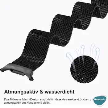 Microsonic Samsung Galaxy Watch 8 44mm Milanese Loop Kordon Siyah