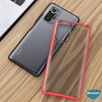 Microsonic Xiaomi Redmi Note 10 Pro Kılıf Frosted Frame Lacivert