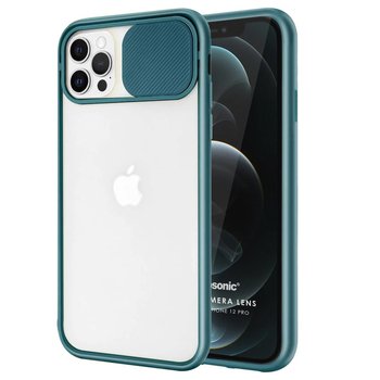 Microsonic Apple iPhone 12 Pro Kılıf Slide Camera Lens Protection Koyu Yeşil