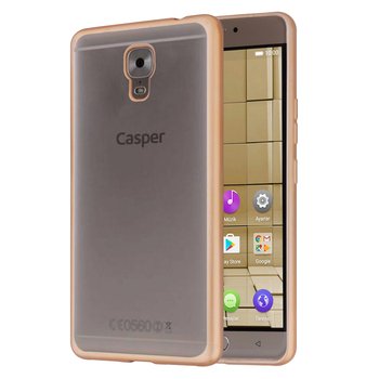 Microsonic Casper Via A1 Plus Kılıf Skyfall Transparent Clear Gold