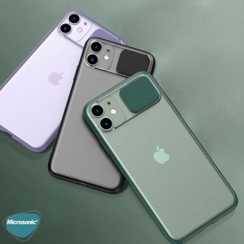 Microsonic Apple iPhone 12 Mini Kılıf Slide Camera Lens Protection Siyah