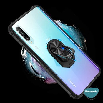 Microsonic Huawei Y9S Kılıf Grande Clear Ring Holder Kırmızı