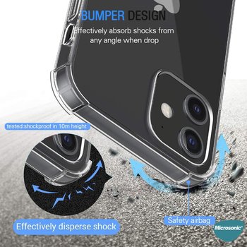 Microsonic Apple iPhone 12 Mini Kılıf Anti Shock Silikon Şeffaf