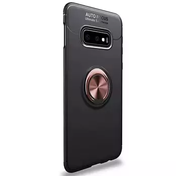 Microsonic Samsung Galaxy S10e Kılıf Kickstand Ring Holder Siyah Rose