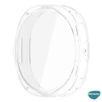 Microsonic Samsung Galaxy Watch 8 44mm Kılıf Ekranı Tam Kaplayan 360 Full Round Soft Silicone Şeffaf