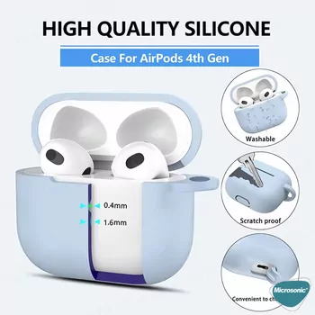 Microsonic AirPods 4 Kılıf Askılı Mat Silikon Kırmızı