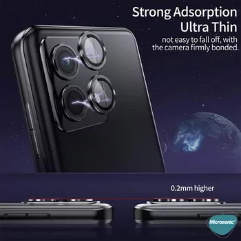 Microsonic Xiaomi Redmi Note 13 Pro 5G Tekli Kamera Lens Koruma Camı Siyah