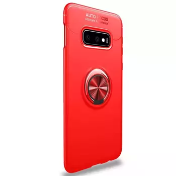 Microsonic Samsung Galaxy S10e Kılıf Kickstand Ring Holder Kırmızı