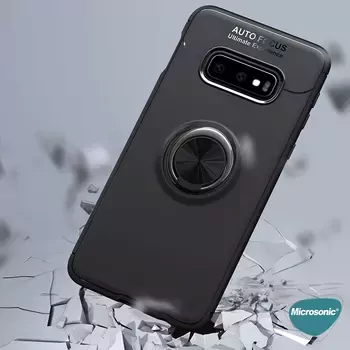 Microsonic Samsung Galaxy S10e Kılıf Kickstand Ring Holder Kırmızı