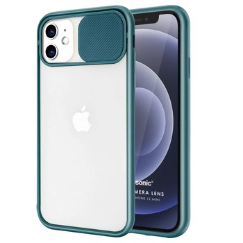 Microsonic Apple iPhone 12 Mini Kılıf Slide Camera Lens Protection Koyu Yeşil