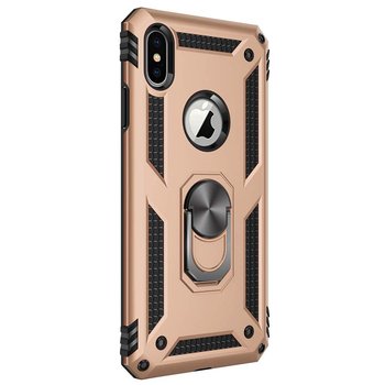 Microsonic Apple iPhone XS Max Kılıf Military Ring Holder Gold