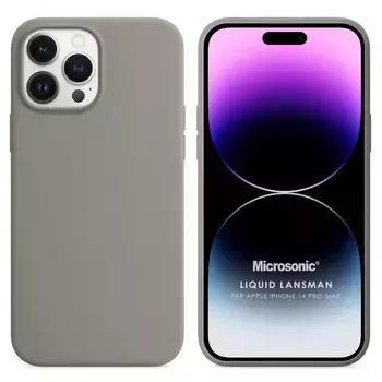 Microsonic Apple iPhone 14 Pro Max Kılıf Liquid Lansman Silikon Gri