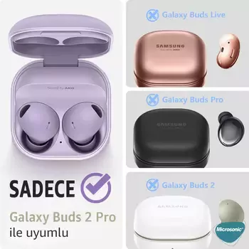 Microsonic Samsung Galaxy Buds 2 Pro Kulaklık Askılı Kılıf Neck Rope Silicone Siyah