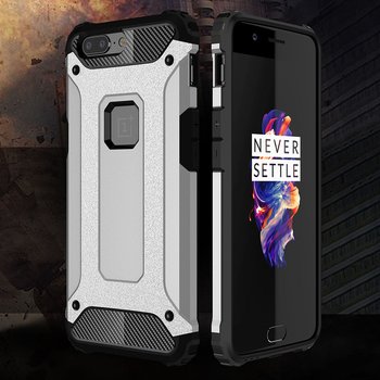 Microsonic OnePlus 5 Kılıf Rugged Armor Gümüş