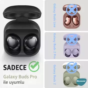 Microsonic Samsung Galaxy Buds Pro Kulaklık Askılı Kılıf Neck Rope Silicone Siyah