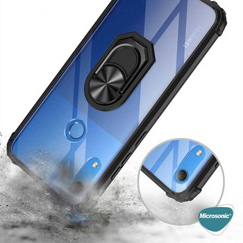 Microsonic Huawei Honor 8A Kılıf Grande Clear Ring Holder Kırmızı