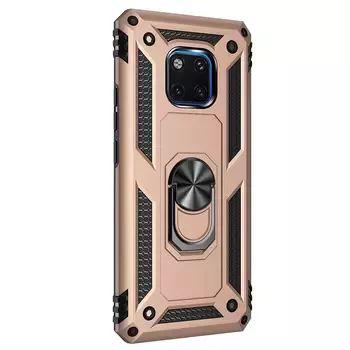 Microsonic Huawei Mate 20 Pro Kılıf Military Ring Holder Gold