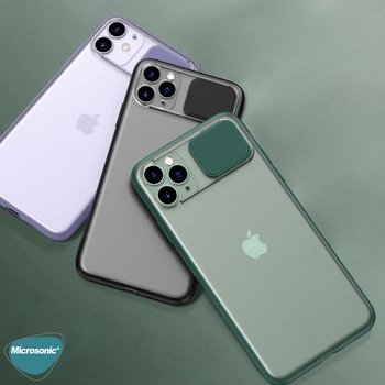 Microsonic Apple iPhone 11 Pro Kılıf Slide Camera Lens Protection Siyah