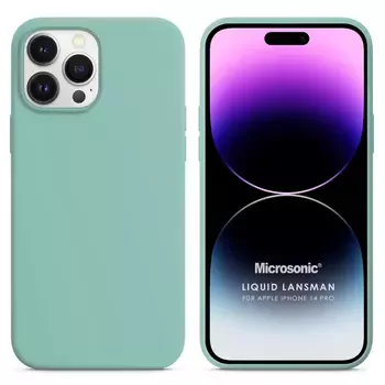 Microsonic Apple iPhone 14 Pro Kılıf Liquid Lansman Silikon Su Yeşili